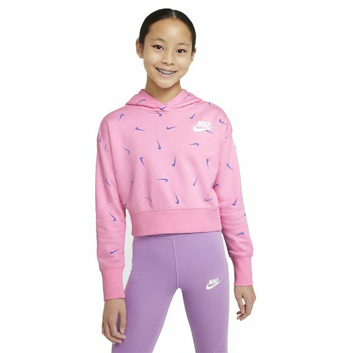 Nike Print Girls' Hoodie - Pink von Nike | BYAG.
