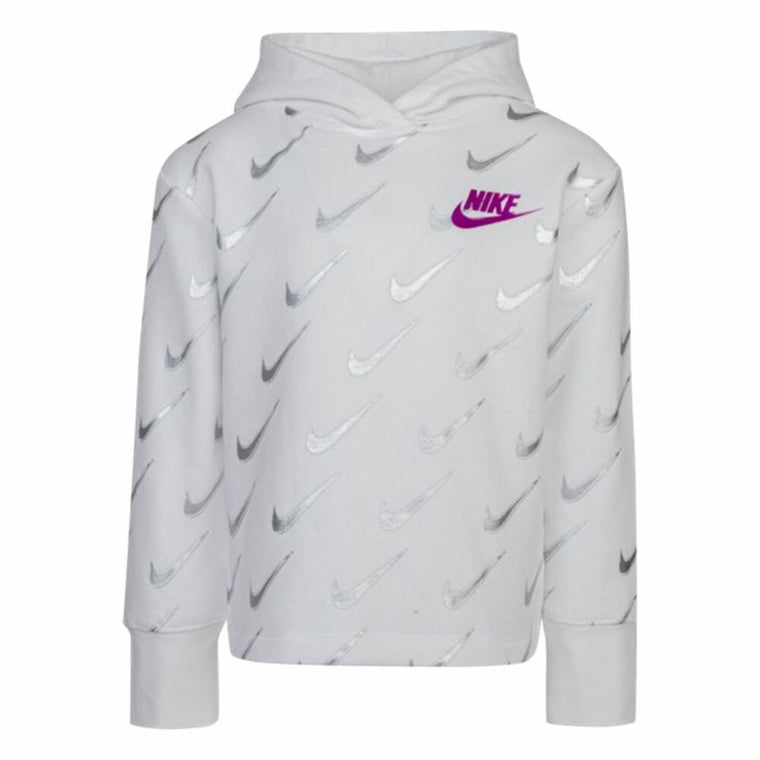Nike Printed Fleeced Girls' Sweatshirt - White