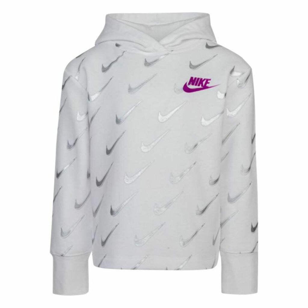Nike Printed Fleeced Girls' Sweatshirt - White von Nike | BYAG.