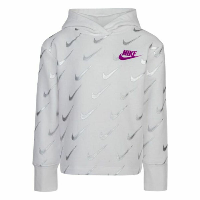 Nike Printed Fleeced Girls' Sweatshirt - White