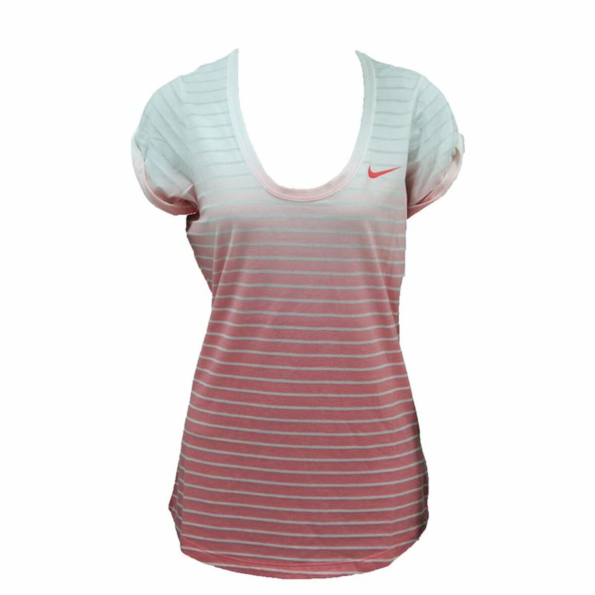 Nike SS Dip Dye Burnout Unisex T-Shirt - Red, White von Nike | BYAG.