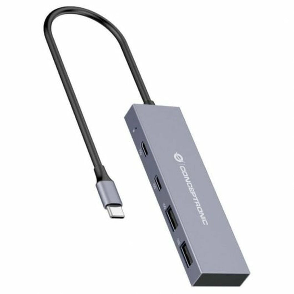 Conceptronic USB USB-Hub HUBBIES13G Grau – Ansicht 1