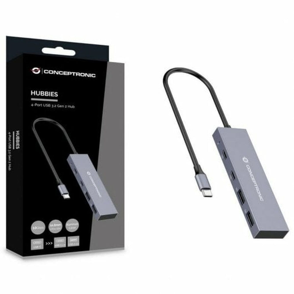 Conceptronic USB USB-Hub HUBBIES13G Grau – Ansicht 2
