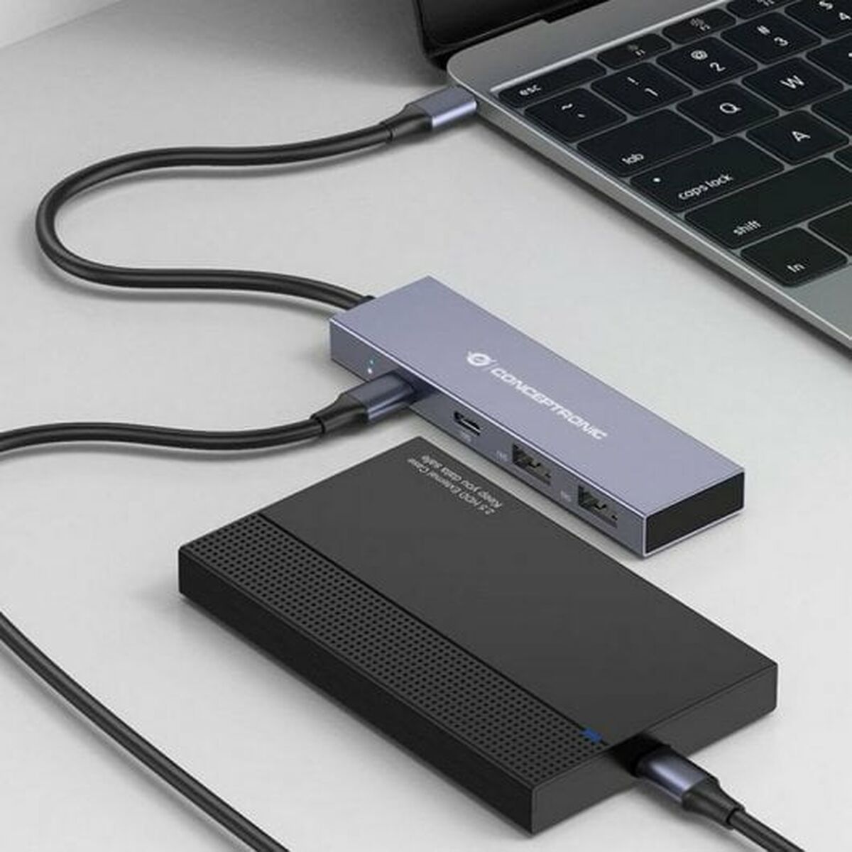 Conceptronic USB USB-Hub HUBBIES13G Grau – Ansicht 4