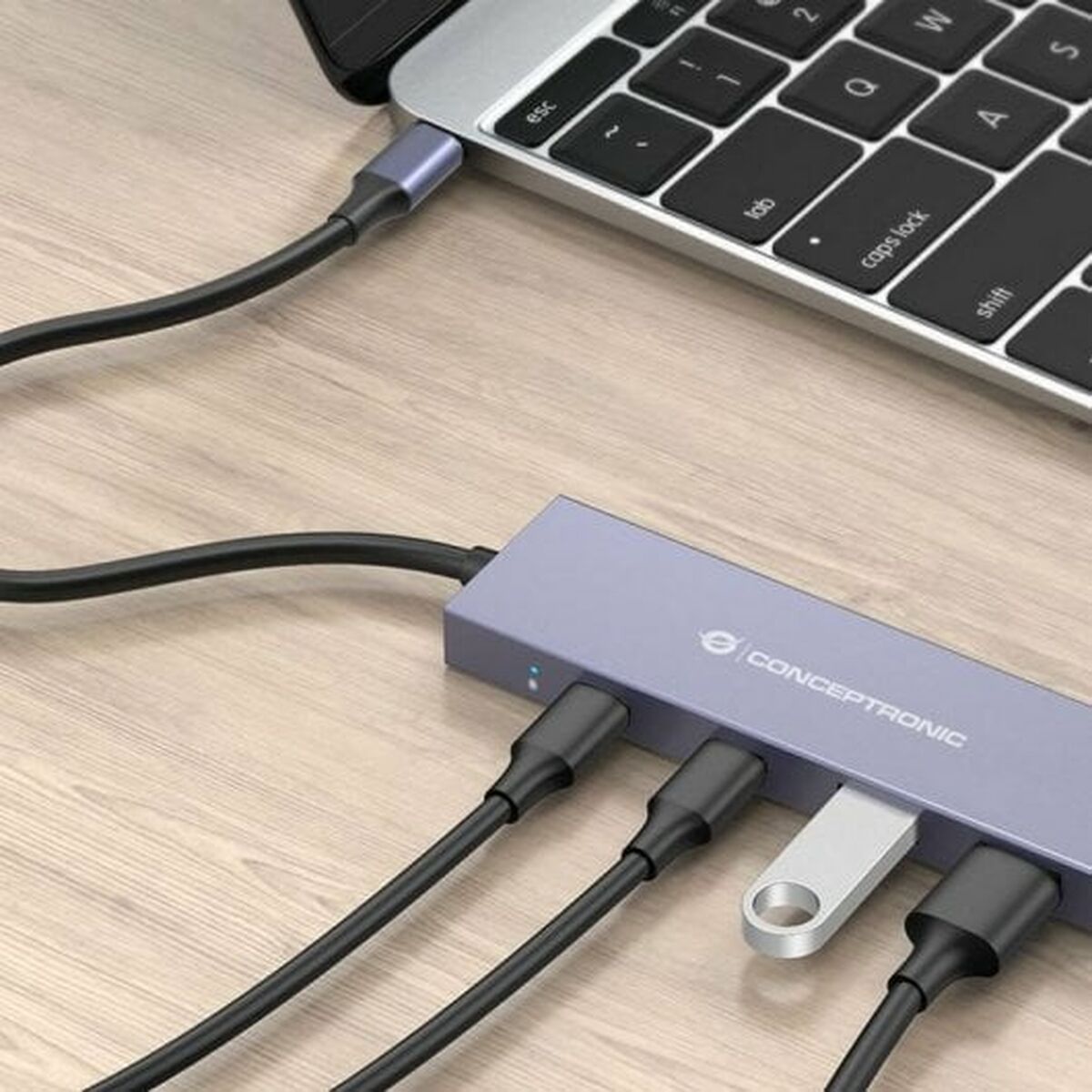 Conceptronic USB USB-Hub HUBBIES13G Grau – Ansicht 5