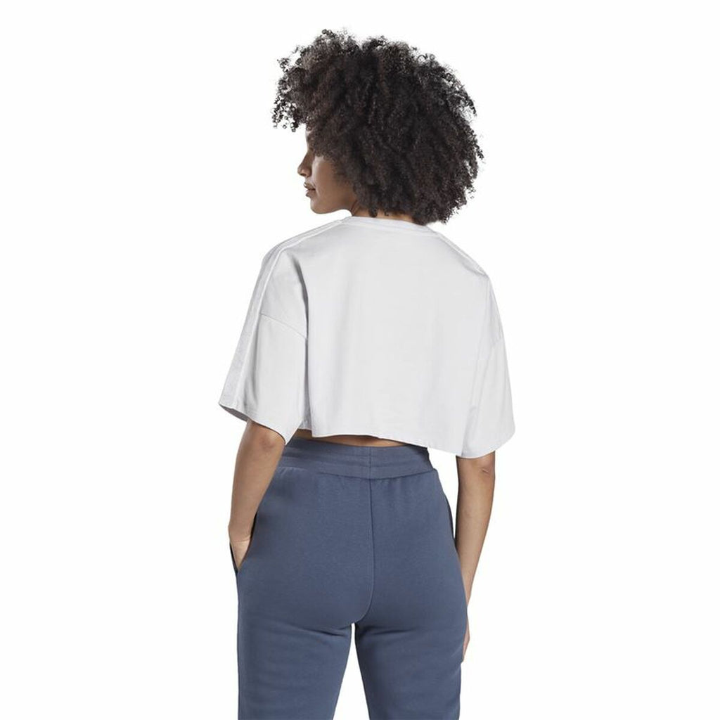 Women’s Short Sleeve T-Shirt Reebok Fitness Crop Vector Velour Light