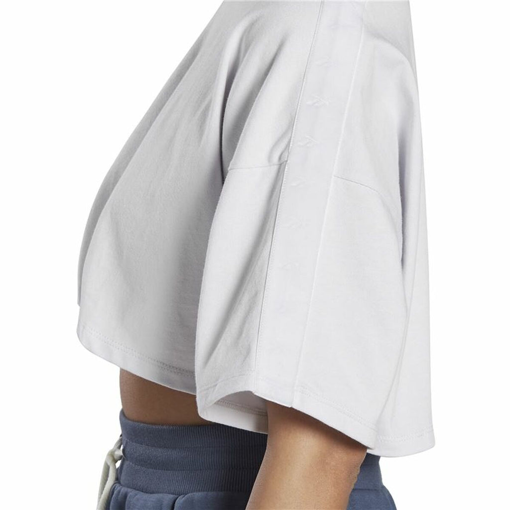 Women’s Short Sleeve T-Shirt Reebok Fitness Crop Vector Velour Light