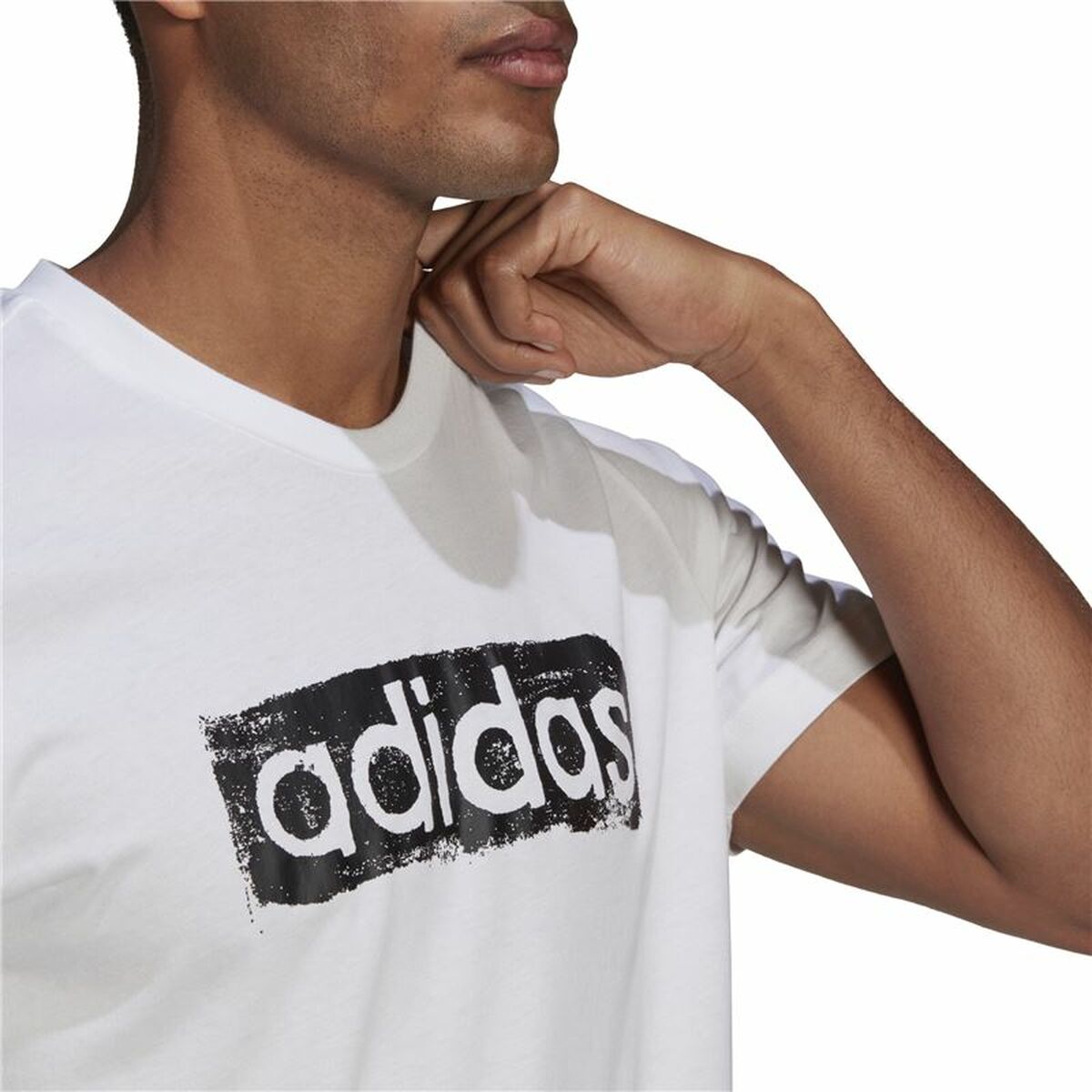 Adidas Brushstroke Logo Men's T-Shirt - White von Adidas | BYAG.