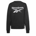 Reebok Damen SweatShirt ohne Kapuze identity Logo Fleece Schwarz – L