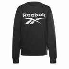 Reebok Damen SweatShirt ohne Kapuze identity Logo Fleece Schwarz – L