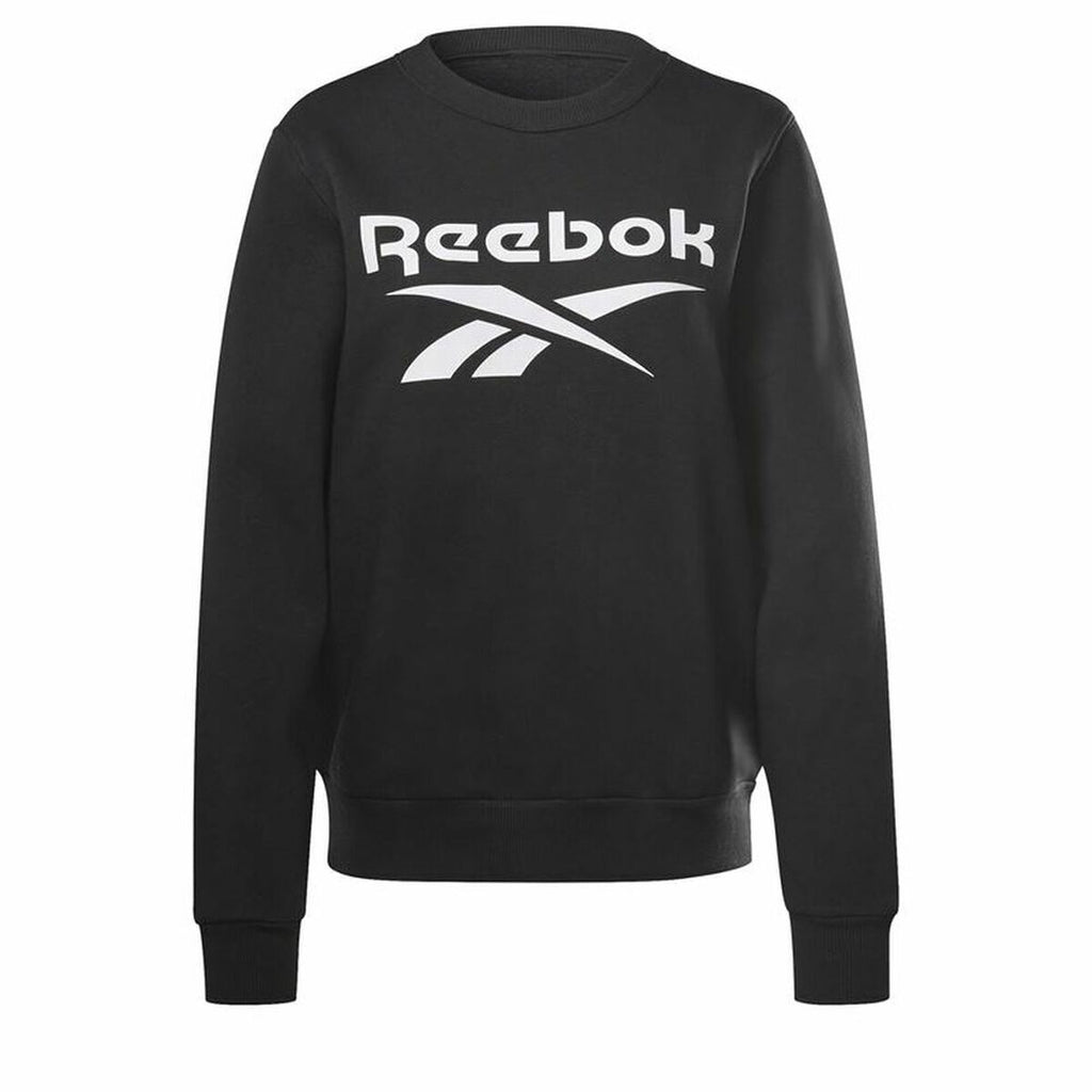 Reebok Damen SweatShirt ohne Kapuze identity Logo Fleece Schwarz – Produktansicht 2