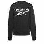 Reebok Damen SweatShirt ohne Kapuze identity Logo Fleece Schwarz – Produktansicht 2