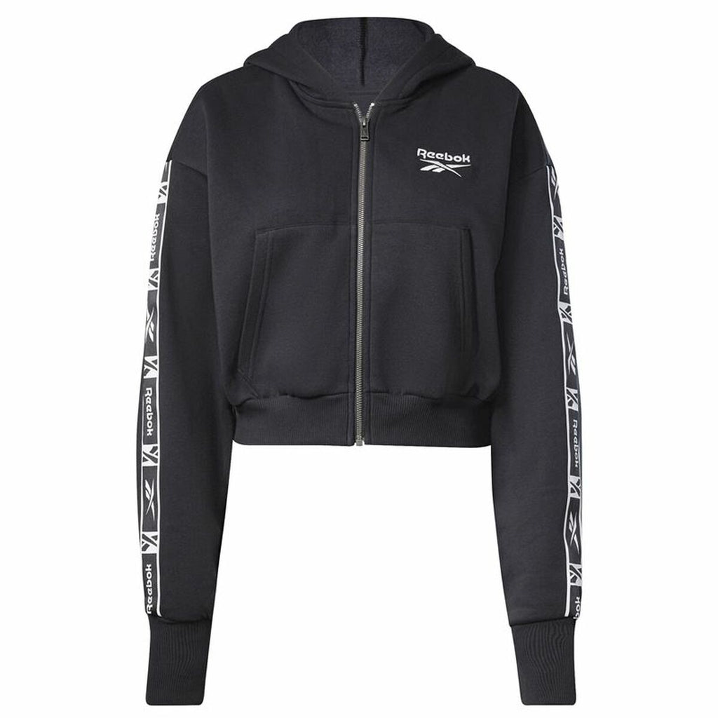 Reebok Damen Sportjacke Tape Pack Full Zip Schwarz – Produktansicht 2