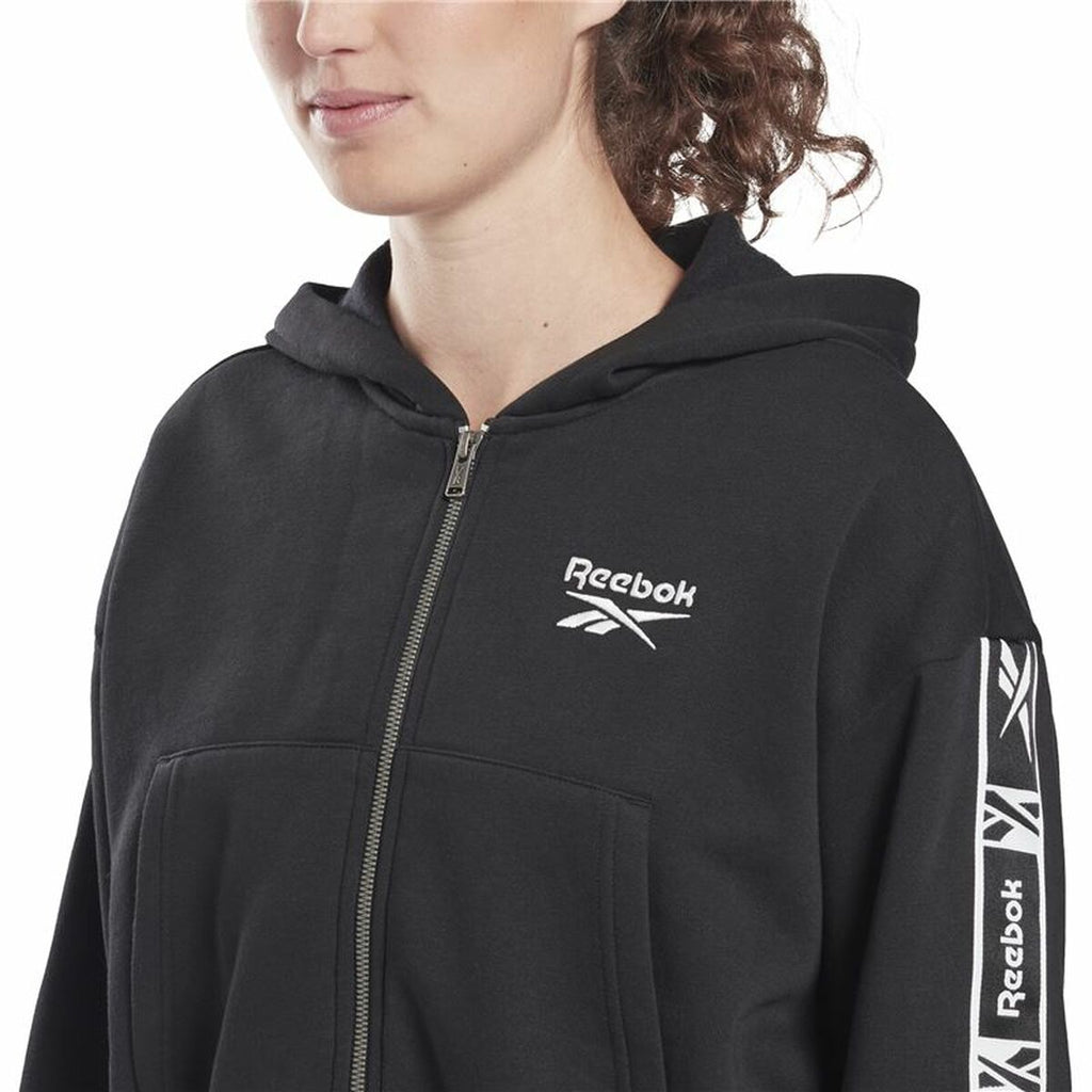 Reebok Damen Sportjacke Tape Pack Full Zip Schwarz – Produktansicht 9