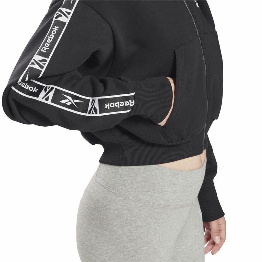 Reebok Damen Sportjacke Tape Pack Full Zip Schwarz – Produktansicht 8