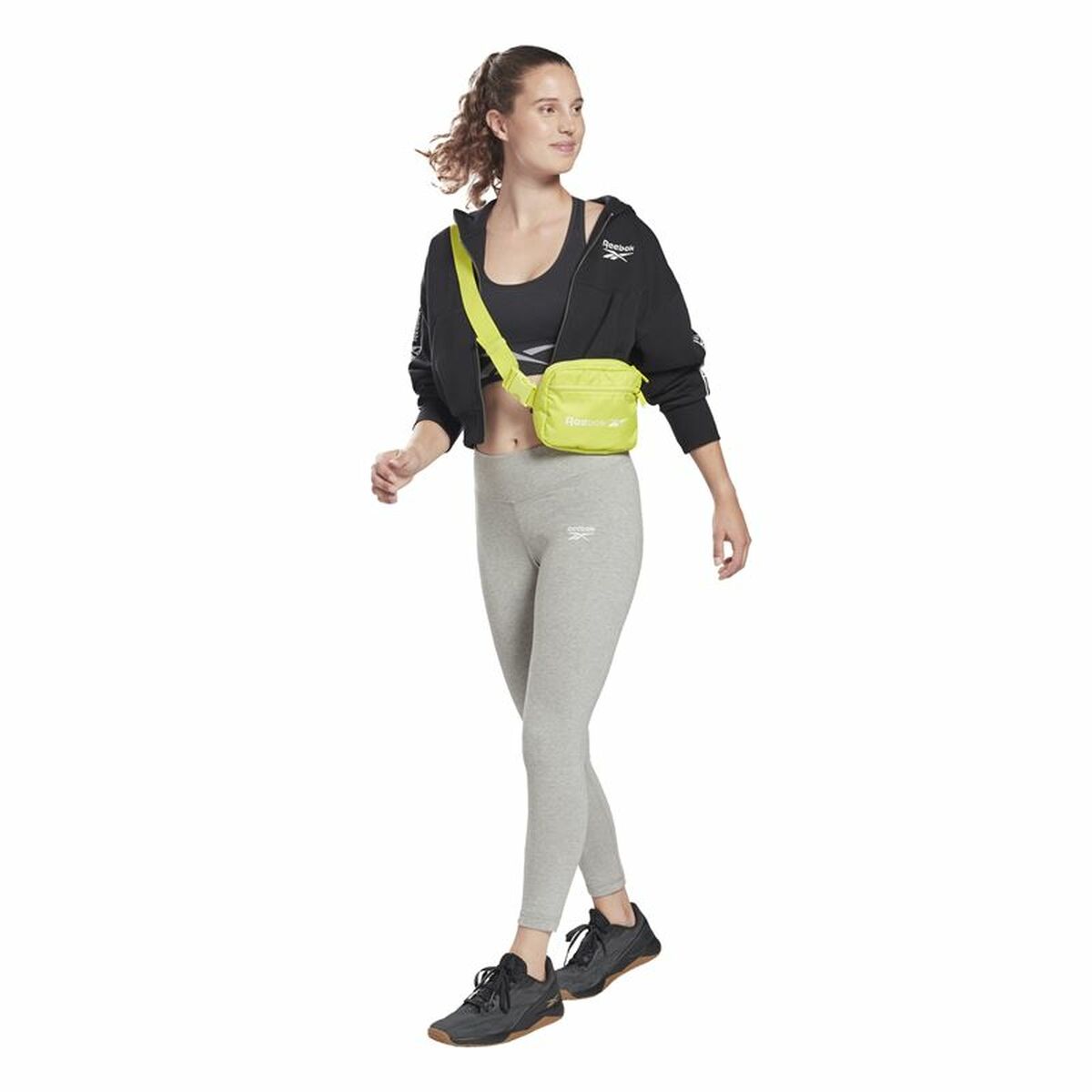 Reebok Damen Sportjacke Tape Pack Full Zip Schwarz – Produktansicht 6