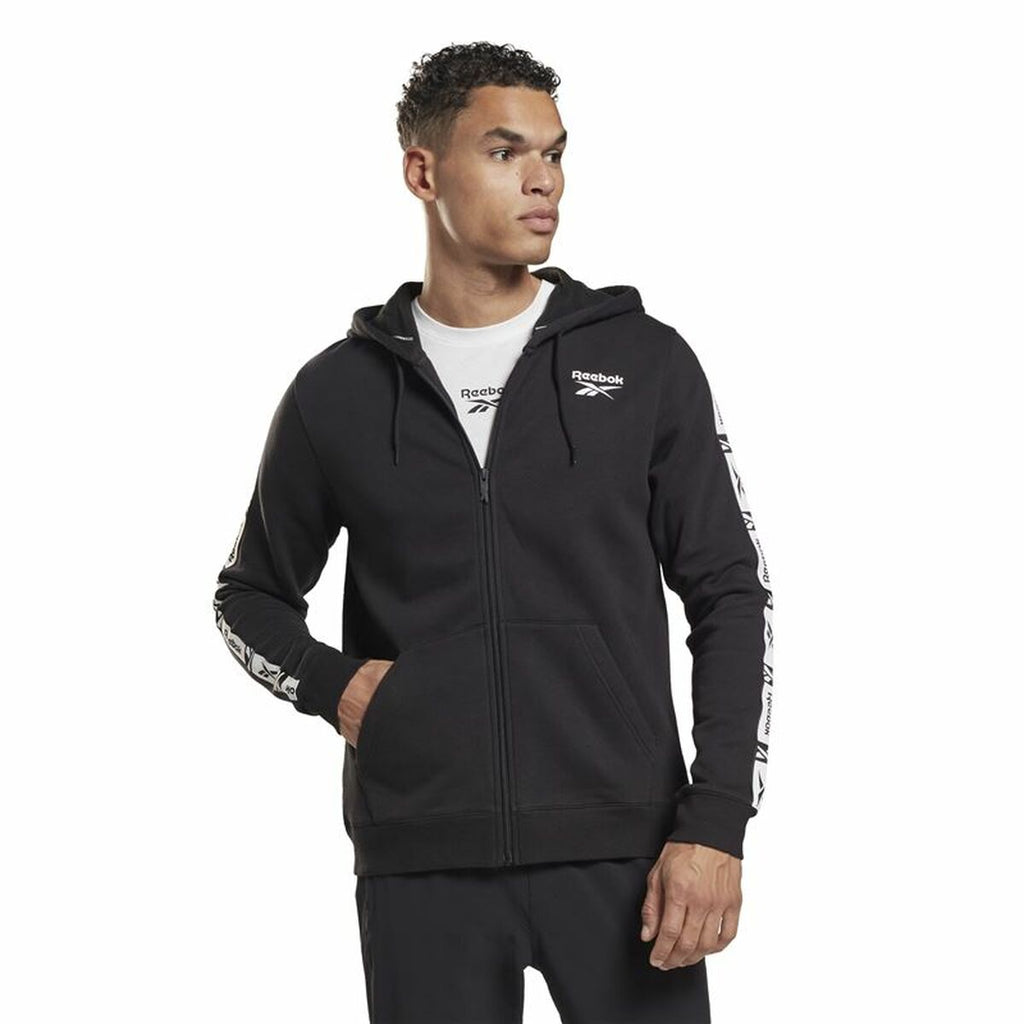 Reebok Herren Sportjacke Identity Tape FZ Schwarz – XL