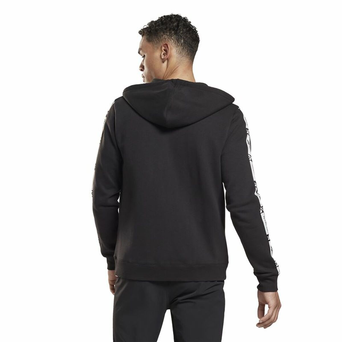 Reebok Herren Sportjacke Identity Tape FZ Schwarz – Produktansicht 11