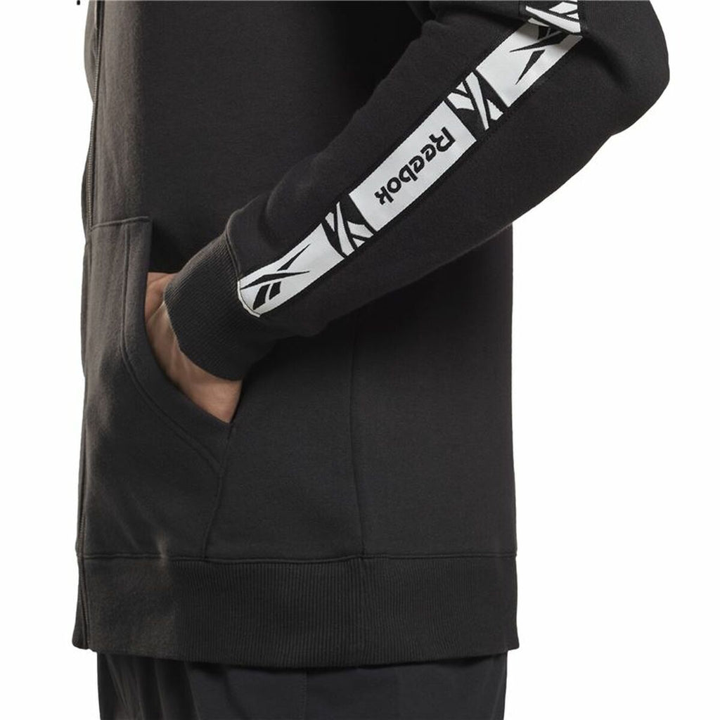 Reebok Herren Sportjacke Identity Tape FZ Schwarz – Produktansicht 9