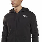 Reebok Herren Sportjacke Identity Tape FZ Schwarz – Produktansicht 7