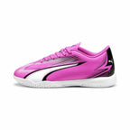 Puma Kinder-Indoor Fußball Schuhe Ultra Play Weiß Dunkel Rosa Kinder-Unisex – 38.5