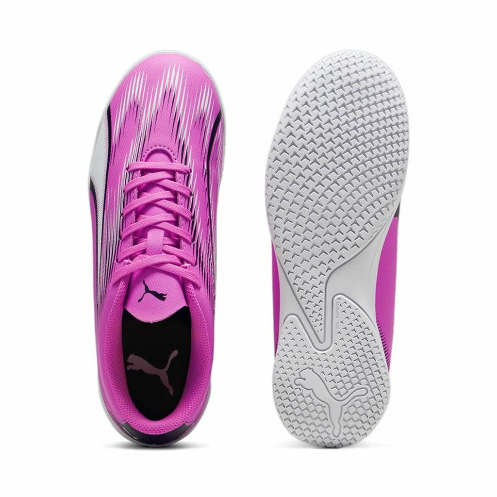 Puma Kinder-Indoor Fußball Schuhe Ultra Play Weiß Dunkel Rosa Kinder-Unisex – 37.5