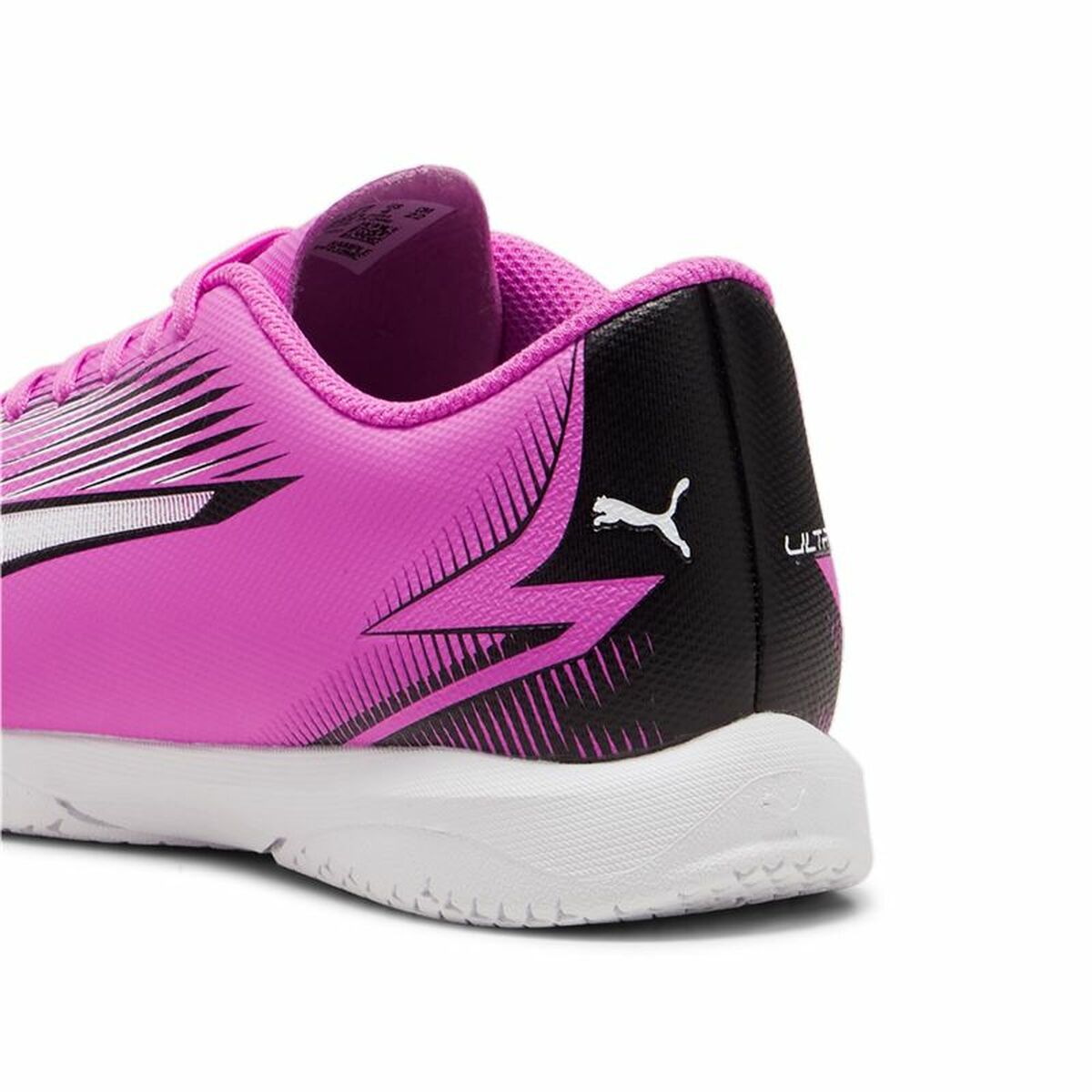 Puma Kinder-Indoor Fußball Schuhe Ultra Play Weiß Dunkel Rosa Kinder-Unisex