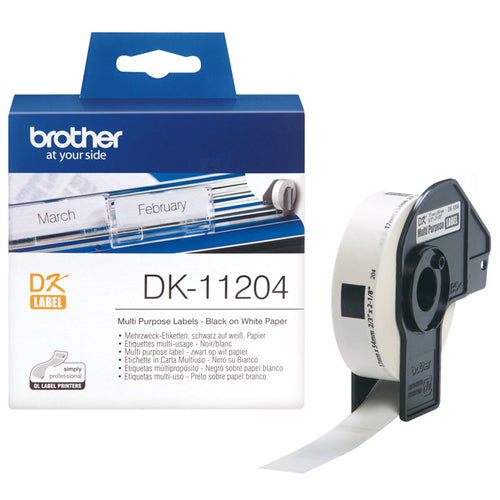 Brother Multipurpose Printer Labels DK11204 Weiß Papier