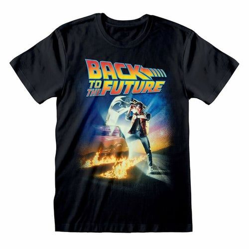 Back to the Future Kurzarm-T-Shirt Poster Schwarz Unisex – XXL