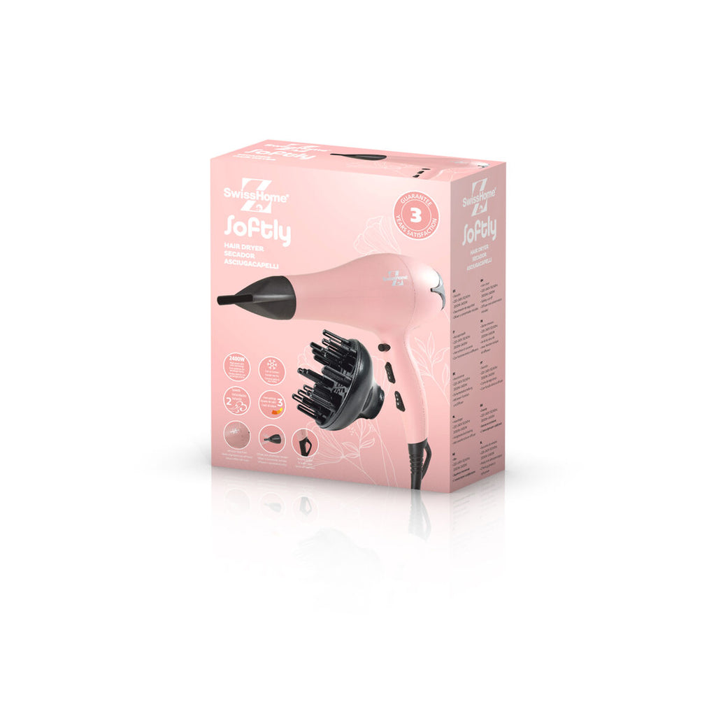 SwissHome Hairdryer Softly Rosa 2400 W – Produktansicht 6