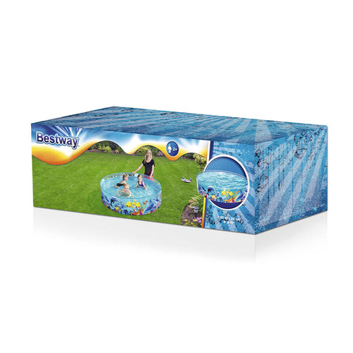 Bestway Aufblasbares Planschbecken für Kinder Dunkelblau – Mehrfarbig