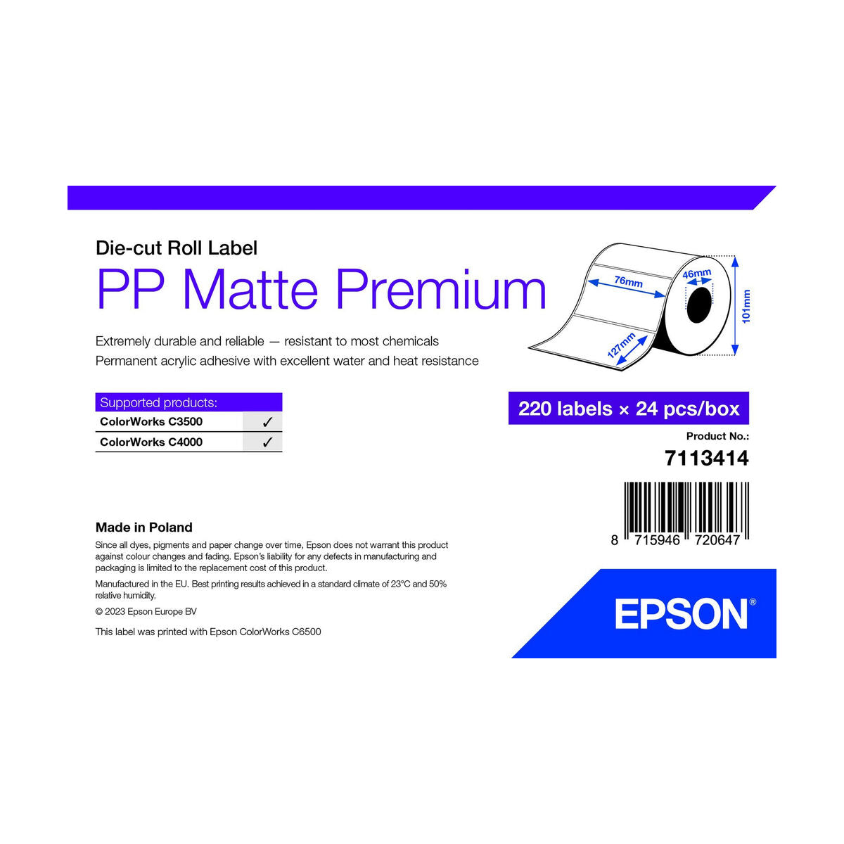 Epson Printer Paper 7113414 Weiß – Produktansicht 1