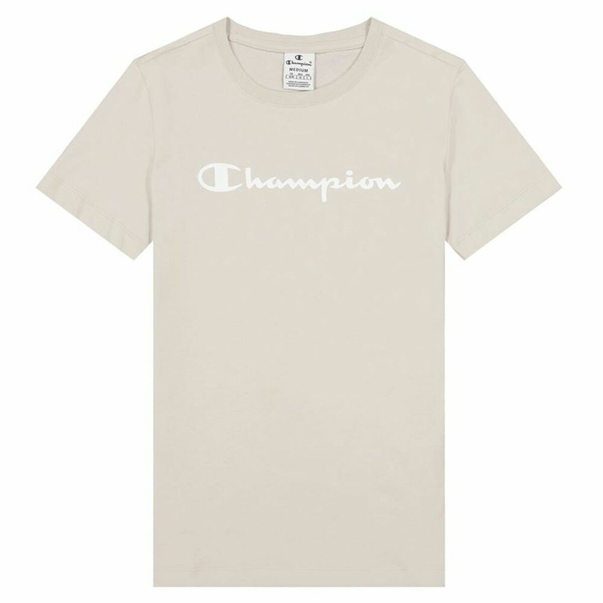 Women’s Short Sleeve T-Shirt Champion Big Script Logo White