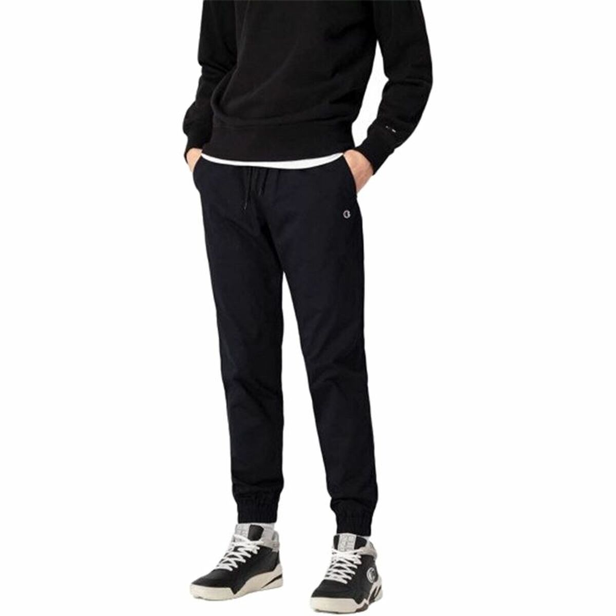 Long Sports Trousers Champion Rib Cuff  Black Men