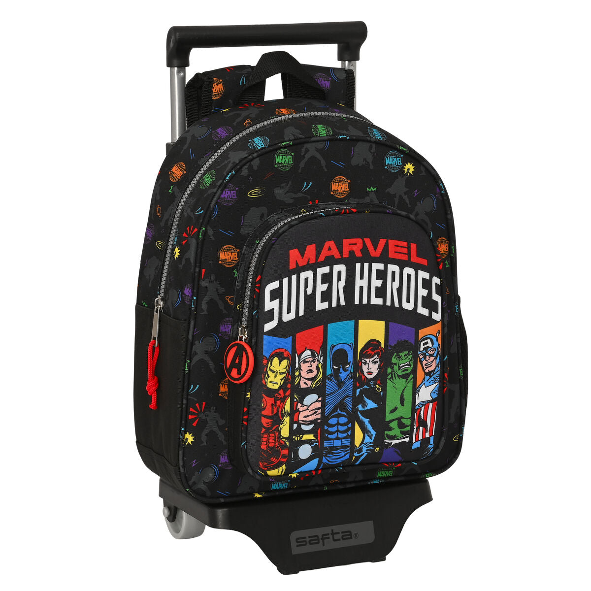 Schulrucksack mit Rollen The Avengers Super heroes Schwarz – Produktansicht 1