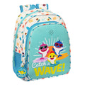 Baby Shark Schultasche Surfing Blau Weiß – Ansicht 1