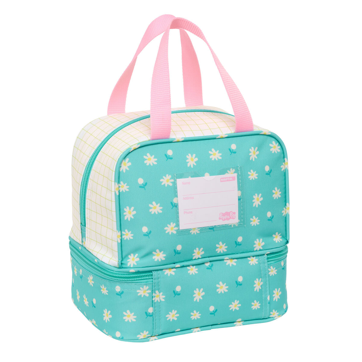 Peppa Pig Lunchbox Hübsch Blumen Gelb Mint – Produktansicht 3