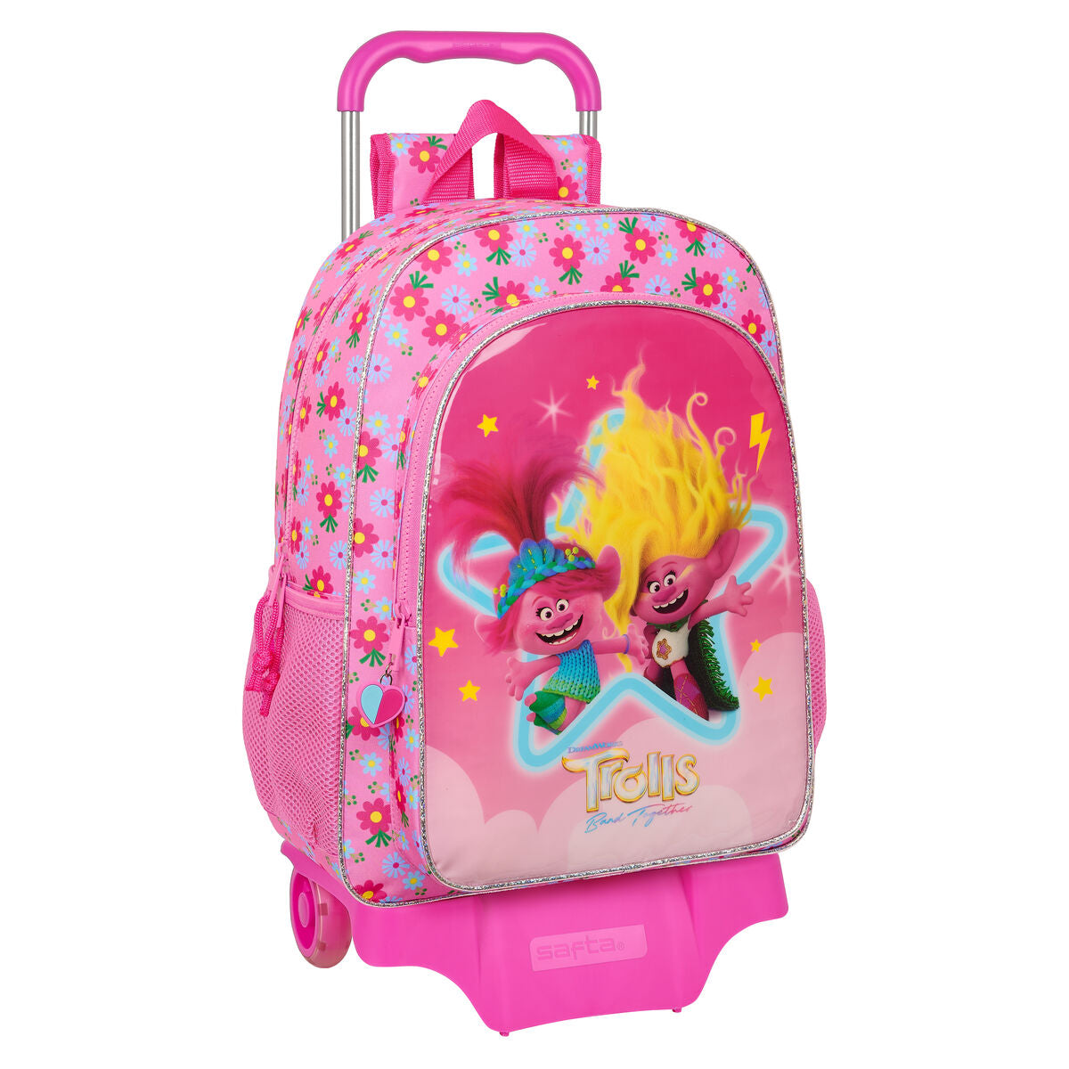 Trolls Schulrucksack mit Rollen Rosa – Ansicht 1