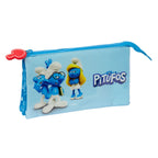 Los Pitufos Doppel-Federmäppchen Blau – Ansicht 1