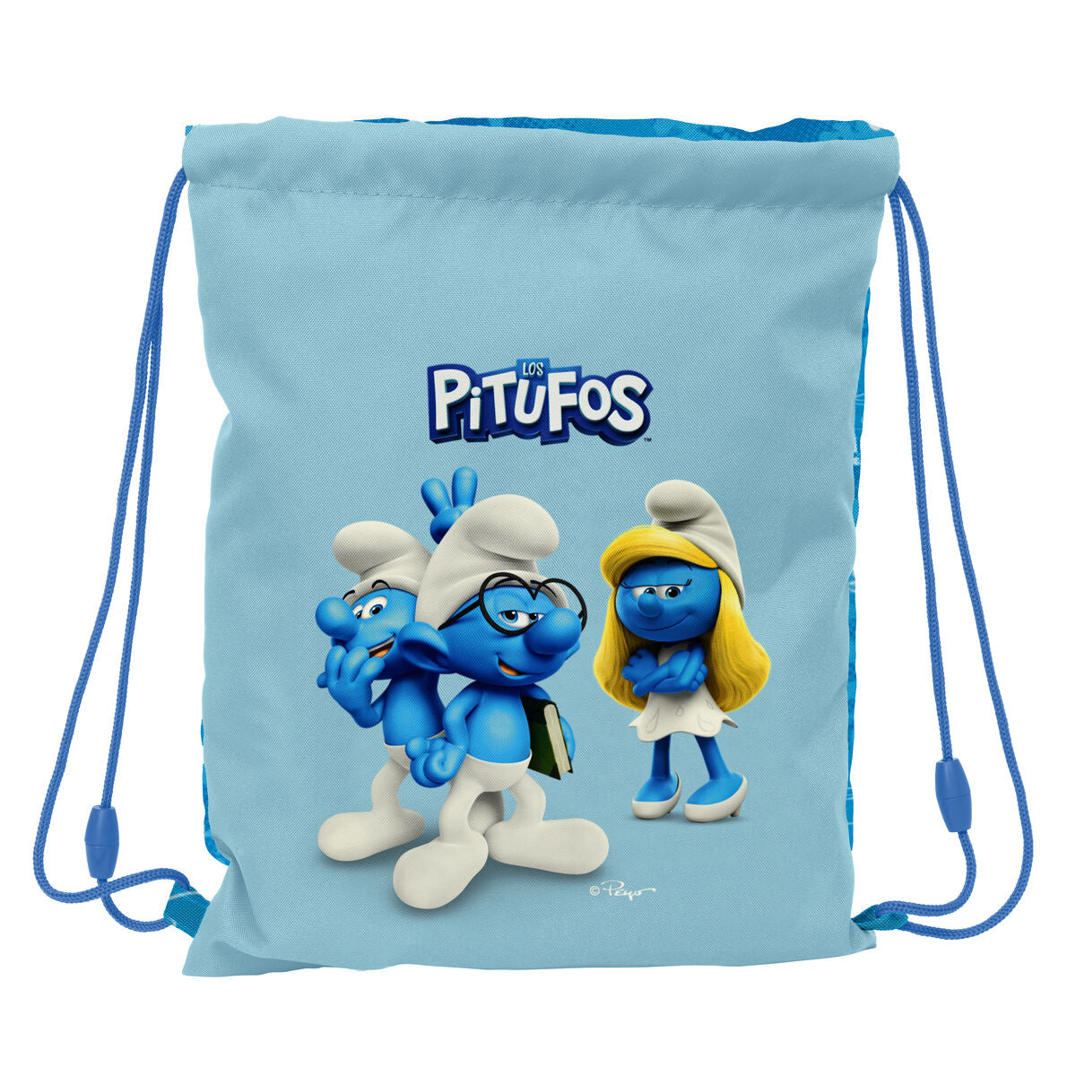 Turnbeutel Los Pitufos Blau Himmelblau – Produktansicht 1