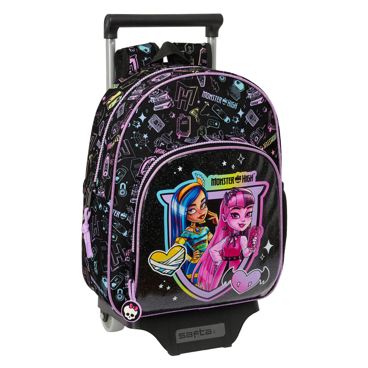 Monster High Schulrucksack mit Rollen Schwarz – Ansicht 1
