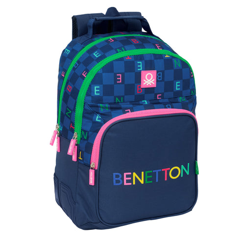 Benetton Schultasche Damero Dunkelblau