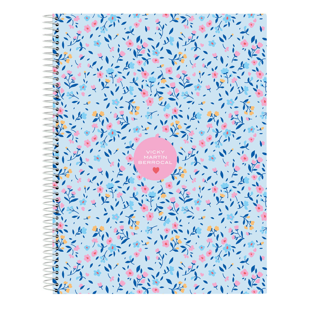 Vicky Martín Berrocal Notizbuch Paraíso Blau Rosa A4 120 Sheets – Produktansicht 1