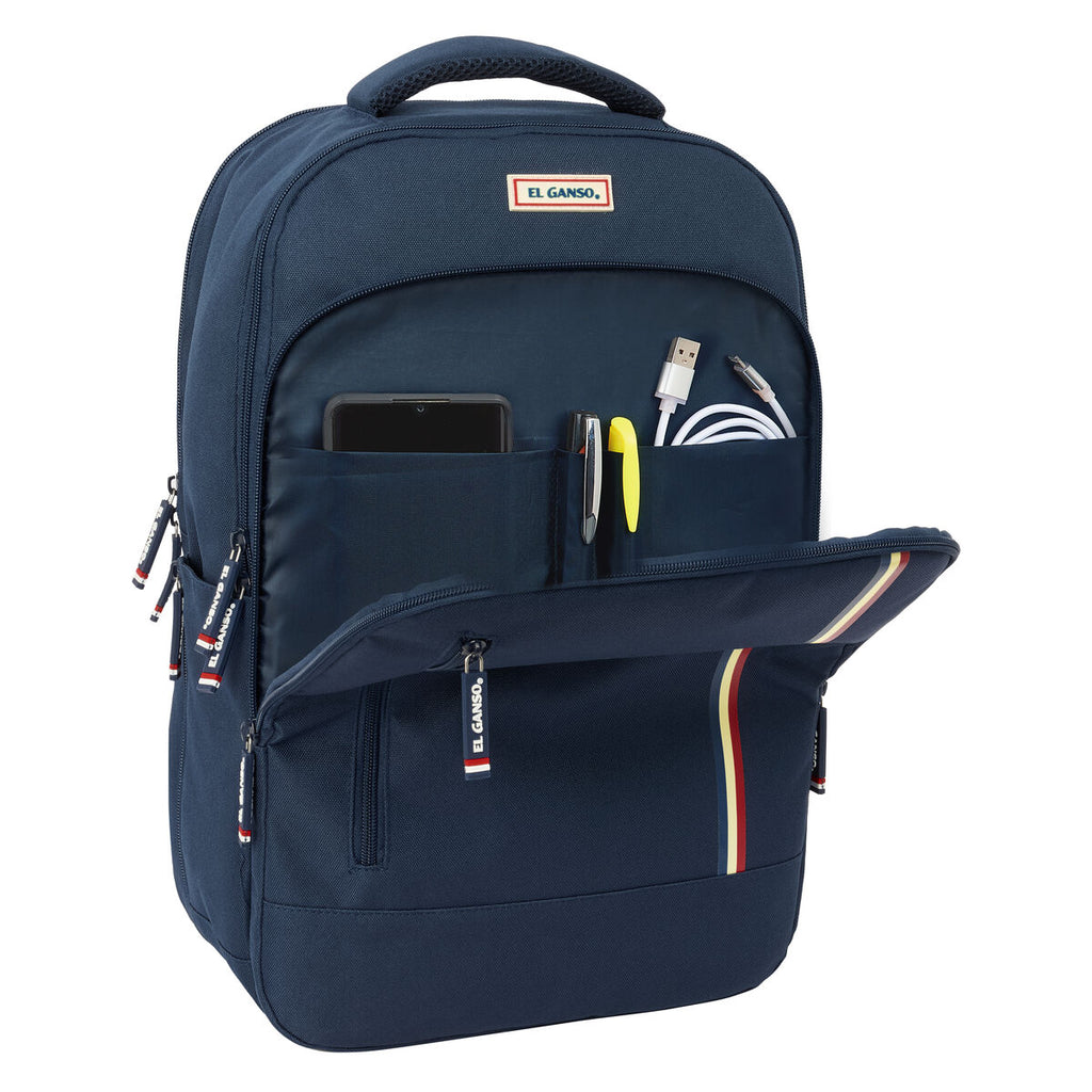 Rucksack für Notebook & Tablet mit USB Ausgang El Ganso Eclipse Navy Blau – Ansicht 3