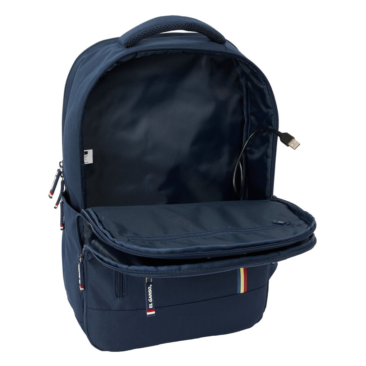 Rucksack für Notebook & Tablet mit USB Ausgang El Ganso Eclipse Navy Blau – Ansicht 6