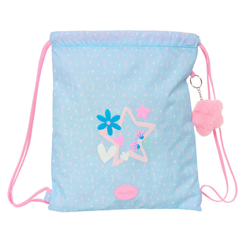 BlackFit8 Rucksack mit Kordeln Smile Blau Rosa
