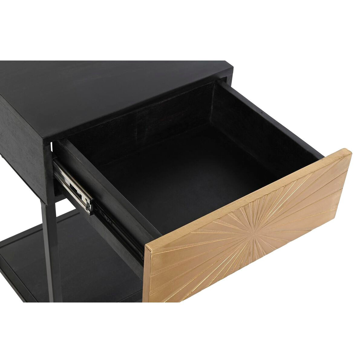 DKD Home Decor Nightstand Gold Schwarz Metall Holz – Produktansicht 3