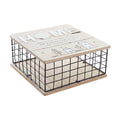 DKD Home Decor Dekorativ box Schwarz Natural Metall MDF Holz – Produktansicht 1