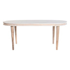 DKD Home Decor Esstisch Weiß Gold Brass Mango Holz – Produktansicht 3