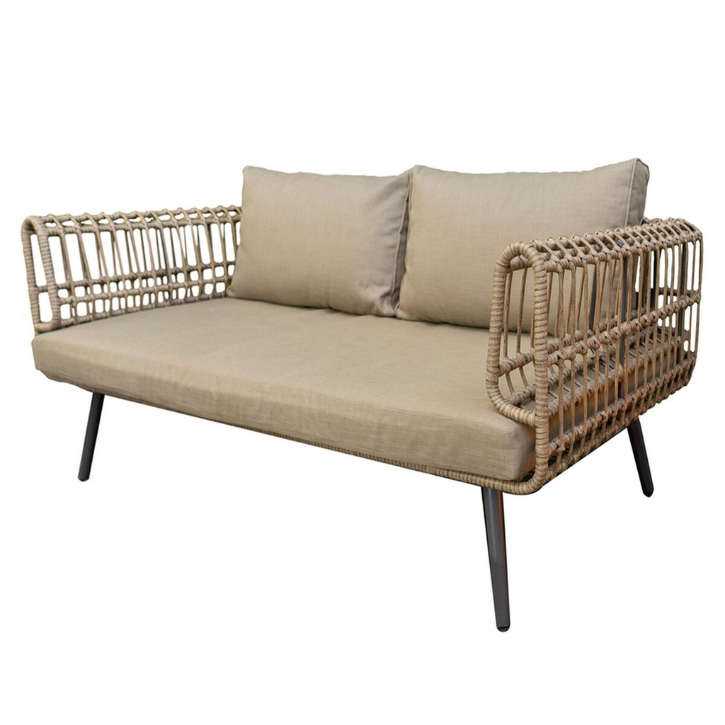 2-Seater Sofa Ariki Stahl Rattan Kunst-Rattan – Produktansicht 1